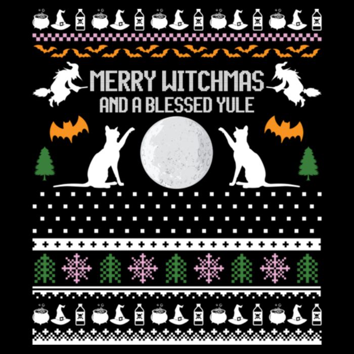 Merry Witchmas Cat Ugly Christmas Sweaters Gift Crop Top