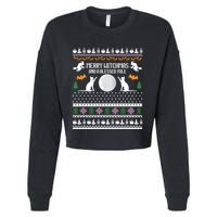 Merry Witchmas Cat Ugly Christmas Sweaters Gift Cropped Pullover Crew