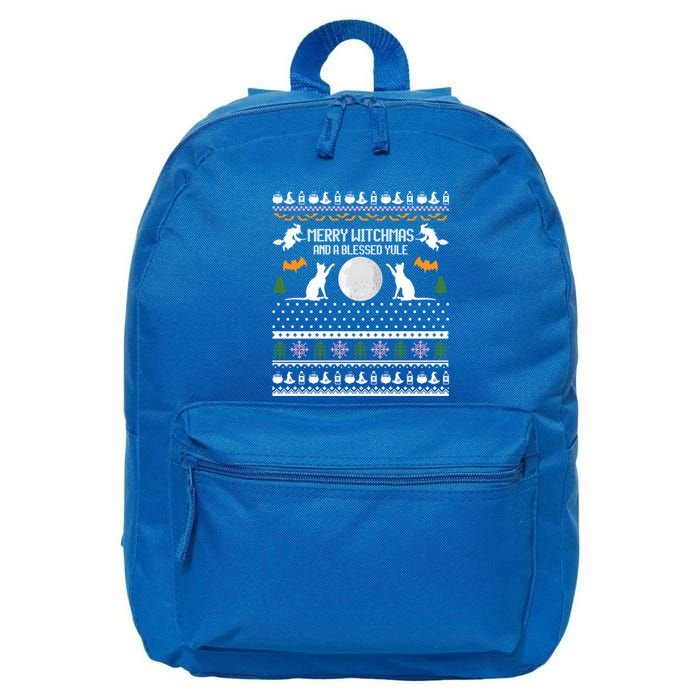 Merry Witchmas Cat Ugly Christmas Sweaters Gift 16 in Basic Backpack