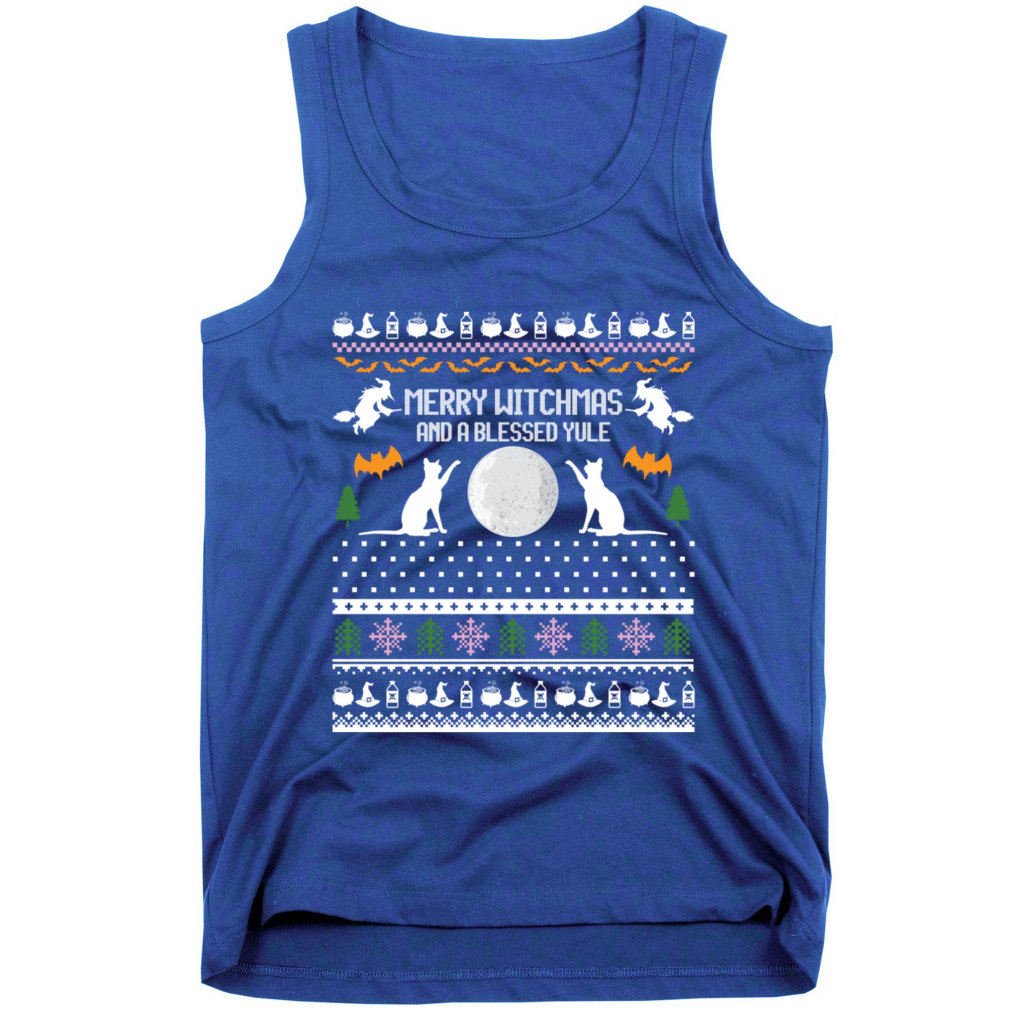 Merry Witchmas Cat Ugly Christmas Sweaters Gift Tank Top