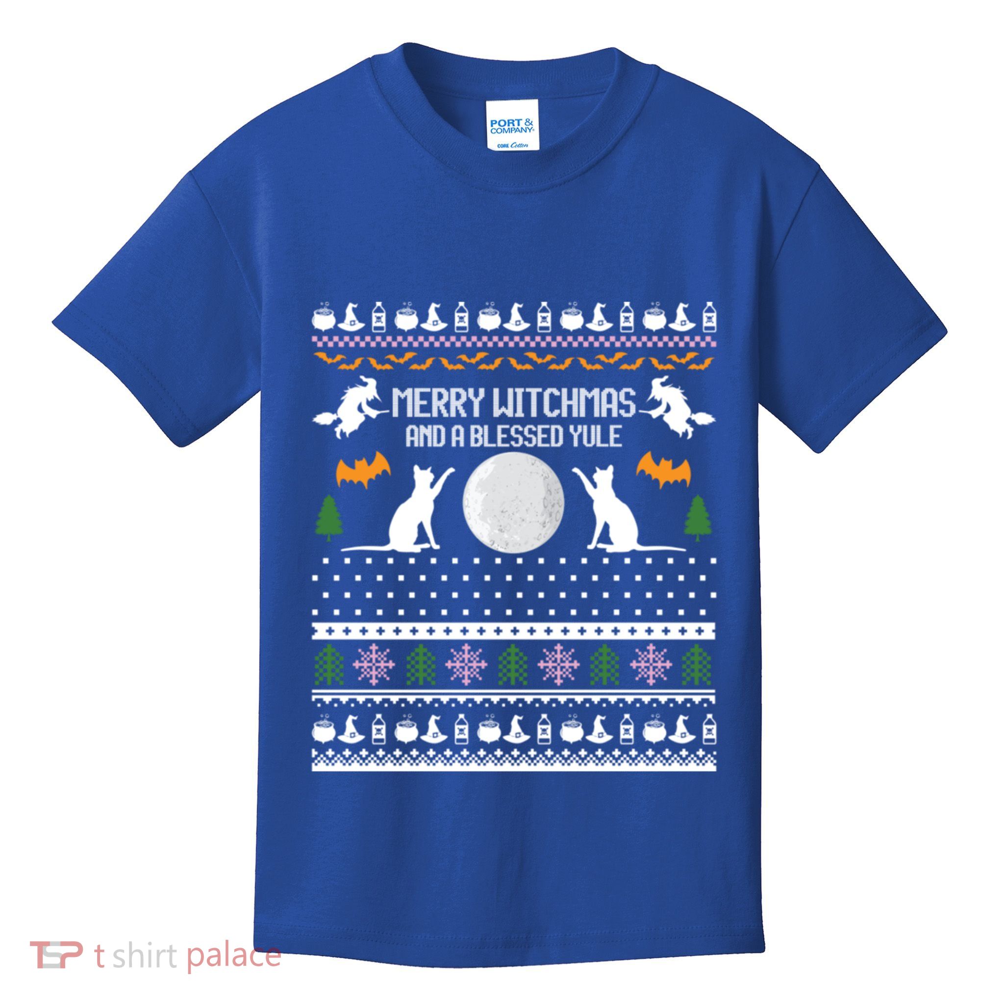 Merry Witchmas Cat Ugly Christmas Sweaters Gift Kids T-Shirt