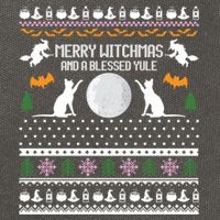 Merry Witchmas Cat Ugly Christmas Sweaters Gift Cotton Canvas Backpack