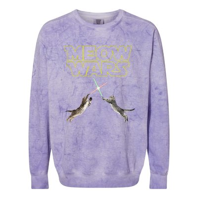 Meow Wars Cat Wars Funny Cat Cat Lover Colorblast Crewneck Sweatshirt