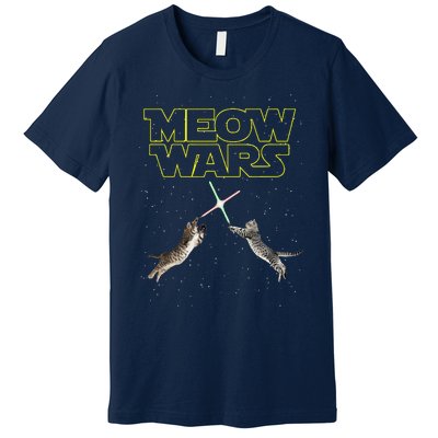 Meow Wars Cat Wars Funny Cat Cat Lover Premium T-Shirt