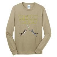 Meow Wars Cat Wars Funny Cat Cat Lover Tall Long Sleeve T-Shirt