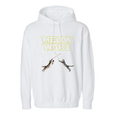 Meow Wars Cat Wars Funny Cat Cat Lover Garment-Dyed Fleece Hoodie