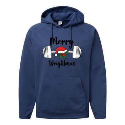 Merry Weightmas Christmas Workout Fun Performance Fleece Hoodie