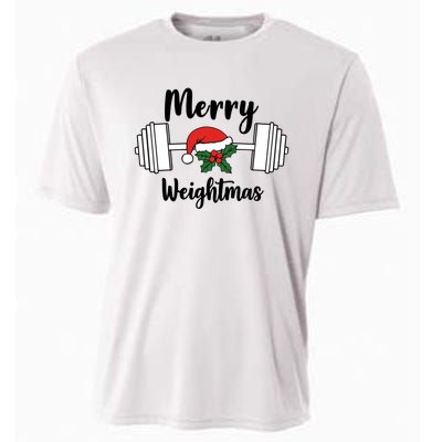 Merry Weightmas Christmas Workout Fun Cooling Performance Crew T-Shirt