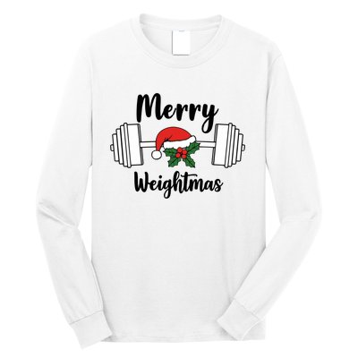 Merry Weightmas Christmas Workout Fun Long Sleeve Shirt