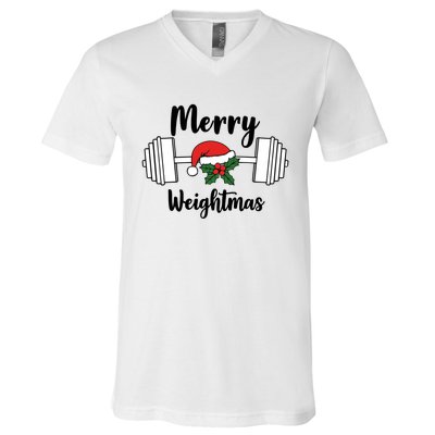 Merry Weightmas Christmas Workout Fun V-Neck T-Shirt