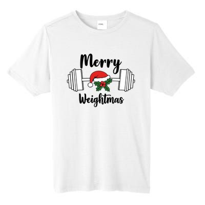 Merry Weightmas Christmas Workout Fun Tall Fusion ChromaSoft Performance T-Shirt