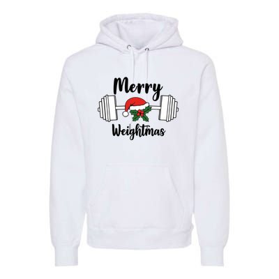 Merry Weightmas Christmas Workout Fun Premium Hoodie