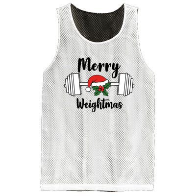 Merry Weightmas Christmas Workout Fun Mesh Reversible Basketball Jersey Tank