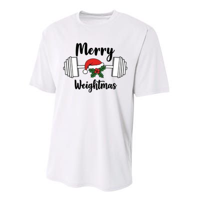 Merry Weightmas Christmas Workout Fun Performance Sprint T-Shirt