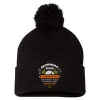 Morning Wood Campgrounds The Perfect Place To Pitch A Tent Pom Pom 12in Knit Beanie