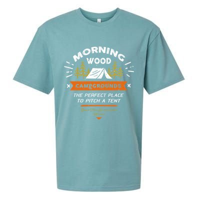 Morning Wood Campgrounds The Perfect Place To Pitch A Tent Sueded Cloud Jersey T-Shirt