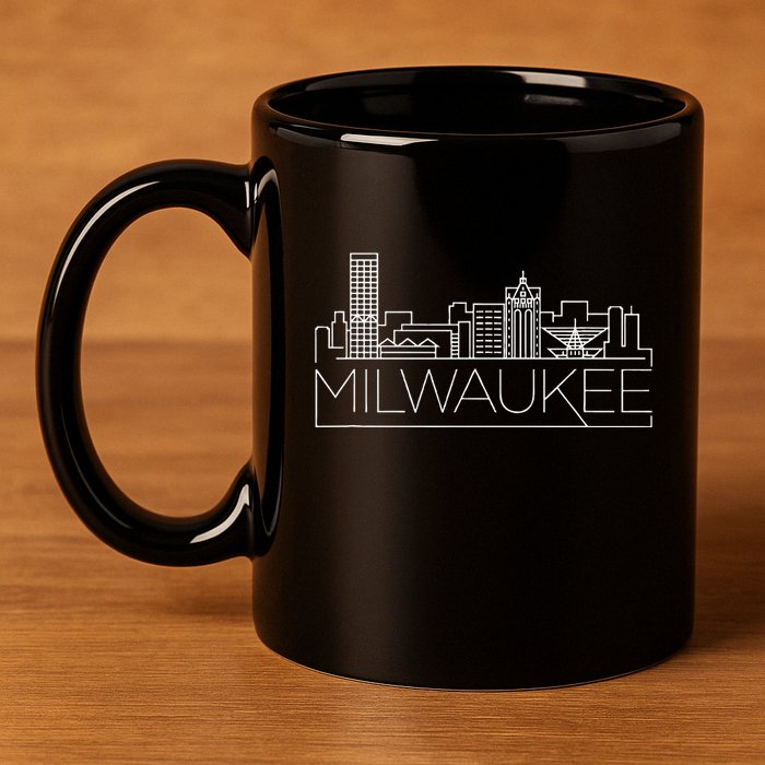 Milwaukee Wisconsin City Skyline 11oz C Handle Ceramic Mug