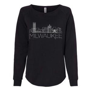 Milwaukee Wisconsin City Skyline Womens California Wash Sweatshirt