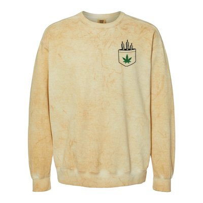 Marijuana Weed Cannabis Leaf Joint Colorblast Crewneck Sweatshirt