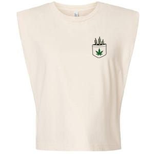 Marijuana Weed Cannabis Leaf Joint Garment-Dyed Women's Muscle Tee