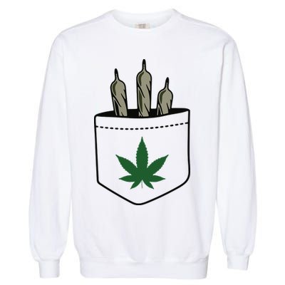 Marijuana Weed Cannabis Leaf Joint Garment-Dyed Sweatshirt