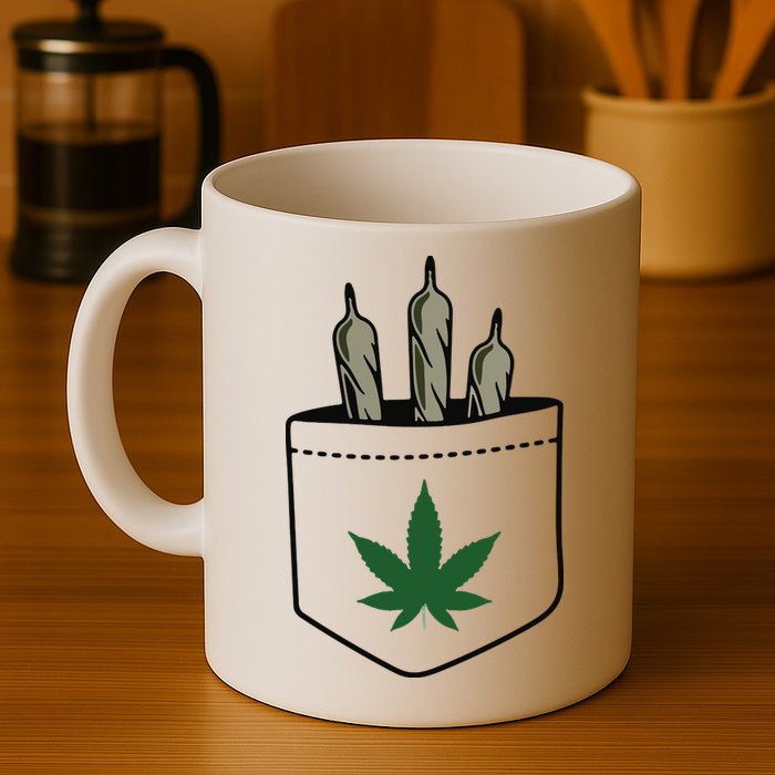 Marijuana Weed Cannabis Leaf Joint Mug