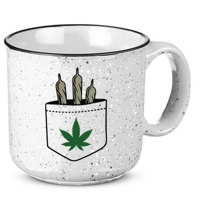 Marijuana Weed Cannabis Leaf Joint 15oz Campfire Ceramic Mug
