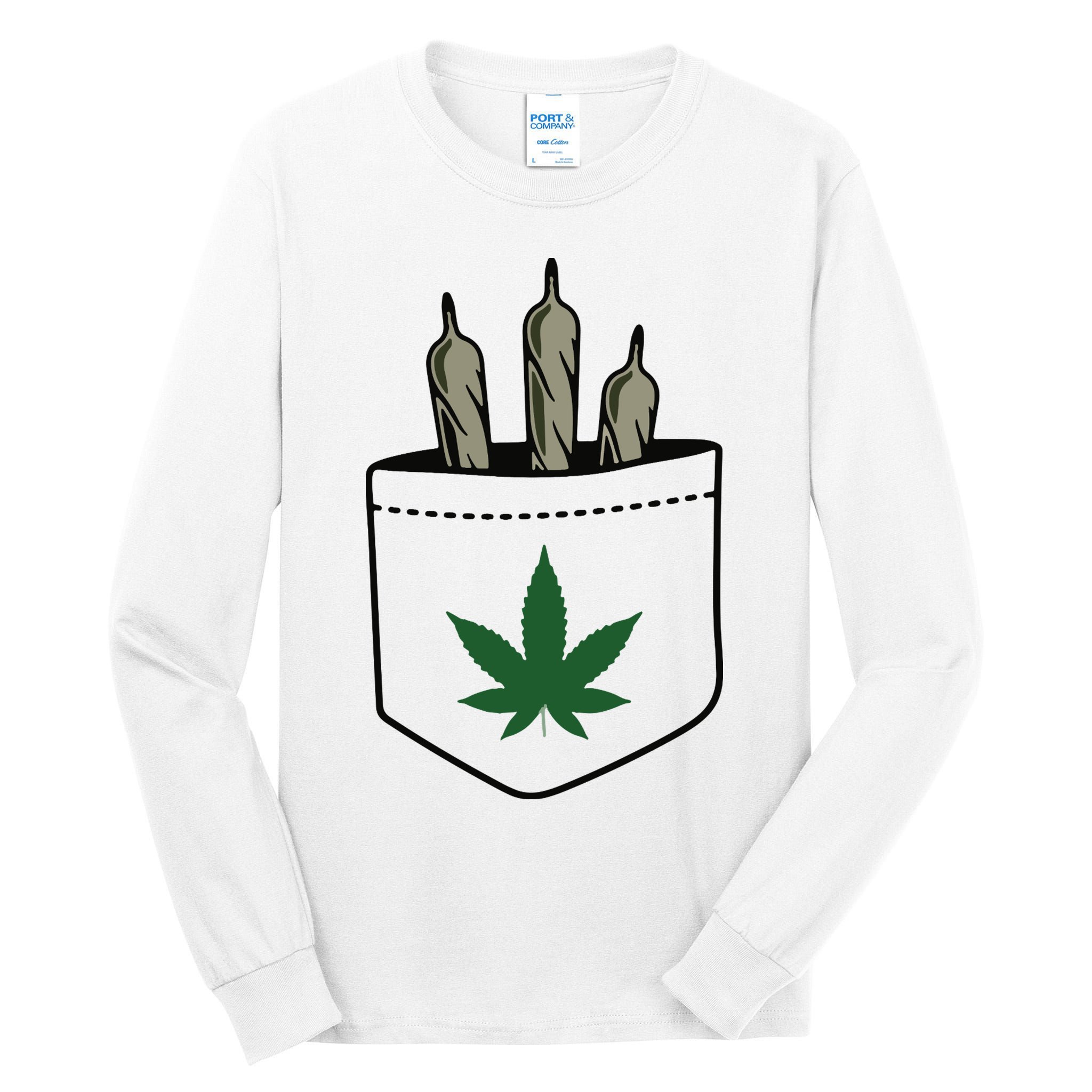 Marijuana Weed Cannabis Leaf Joint Tall Long Sleeve T-Shirt