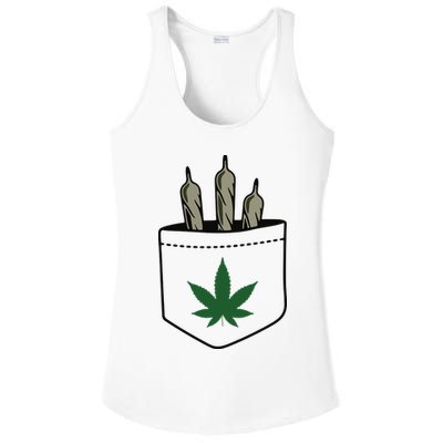 Marijuana Weed Cannabis Leaf Joint Ladies PosiCharge Competitor Racerback Tank
