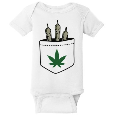 Marijuana Weed Cannabis Leaf Joint Baby Bodysuit