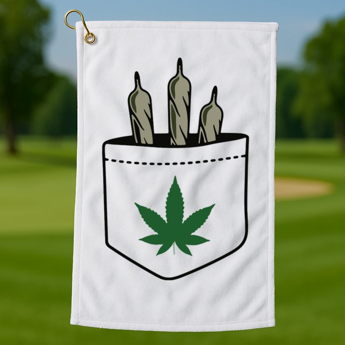 Marijuana Weed Cannabis Leaf Joint Golf Towel