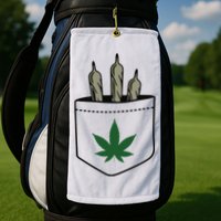 Marijuana Weed Cannabis Leaf Joint Golf Towel