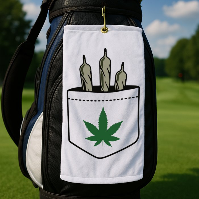 Marijuana Weed Cannabis Leaf Joint Golf Towel