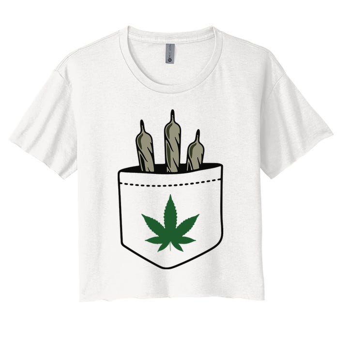 Marijuana Weed Cannabis Leaf Joint Crop Top