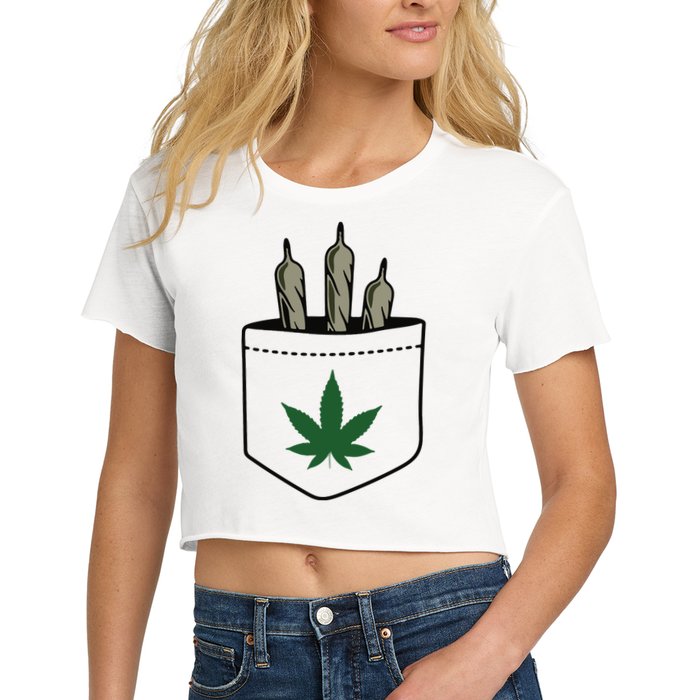 Marijuana Weed Cannabis Leaf Joint Crop Top