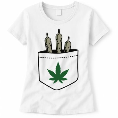 Marijuana Weed Cannabis Leaf Joint Womens T-Shirt