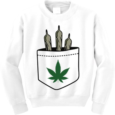 Marijuana Weed Cannabis Leaf Joint Kids Sweatshirt