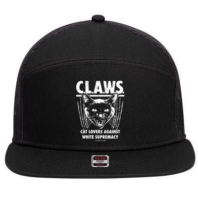 Majorhightide Wearing Claws Cat Lovers Against White Supremacy 7 Panel Mesh Trucker Snapback Hat