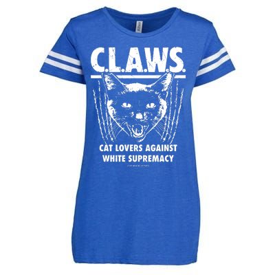 Majorhightide Wearing Claws Cat Lovers Against White Supremacy Enza Ladies Jersey Football T-Shirt