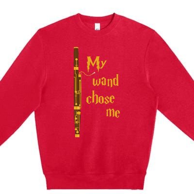 My Wand Chose Me Bassoon Player Bassoonist Musician Premium Crewneck Sweatshirt