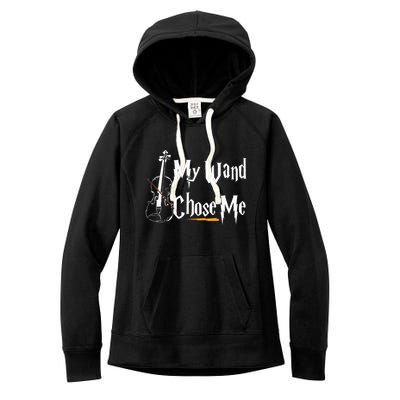 My Wand Chose Me Violin Player Violinist Classic Music Lover Women's Fleece Hoodie