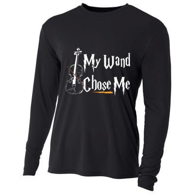 My Wand Chose Me Violin Player Violinist Classic Music Lover Cooling Performance Long Sleeve Crew