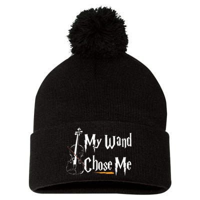 My Wand Chose Me Violin Player Violinist Classic Music Lover Pom Pom 12in Knit Beanie