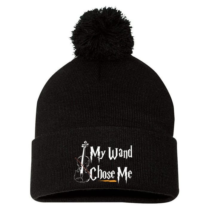 My Wand Chose Me Violin Player Violinist Classic Music Lover Pom Pom 12in Knit Beanie