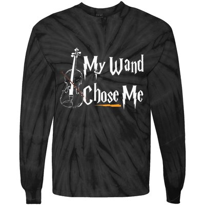 My Wand Chose Me Violin Player Violinist Classic Music Lover Tie-Dye Long Sleeve Shirt