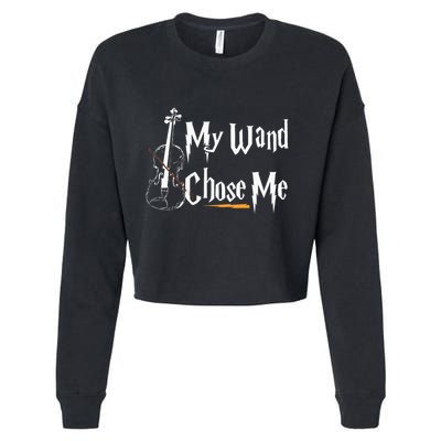 My Wand Chose Me Violin Player Violinist Classic Music Lover Cropped Pullover Crew