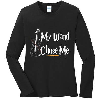 My Wand Chose Me Violin Player Violinist Classic Music Lover Ladies Long Sleeve Shirt