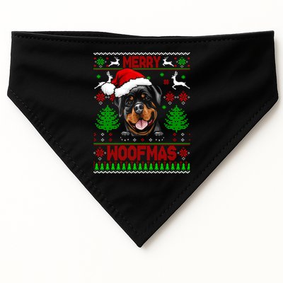 Merry Woofmas Christmas Santa Rottweiler Sweater Gift USA-Made Doggie Bandana