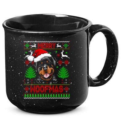 Merry Woofmas Christmas Santa Rottweiler Sweater Gift 15oz Campfire Ceramic Mug