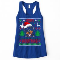Merry Woofmas Christmas Santa Rottweiler Sweater Gift Womens Tank Top